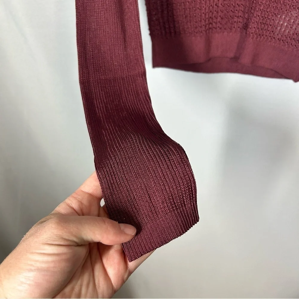 NWT Free People | H2O Crew Pullover Long Sleeve Maroon 100% Viscose Size XS